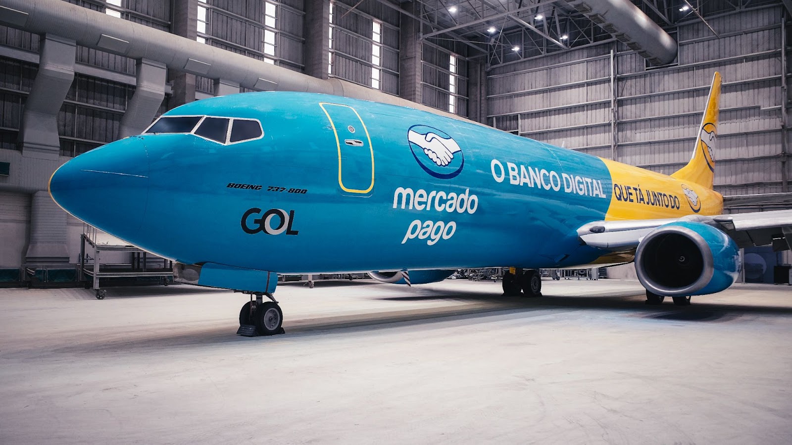 Quarto avião da frota do Mercado Livre, agora mais integrado ao Mercado Pago. Foto: Agência MOL/Giancarlo Mazzeo