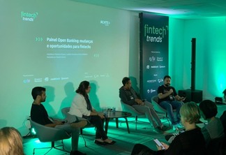 Painel "Open banking: mudanças e oportunidades para fintechs", durante o Fintech Trends, evento da ACATE. Foto: Divulgação/ACATE