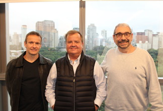 Mateus Vidigal, sócio da ABS; Yuryi Ferber, CEO da BRITech; e Alfredo Bracco, sócio da ABS (Divulgação)