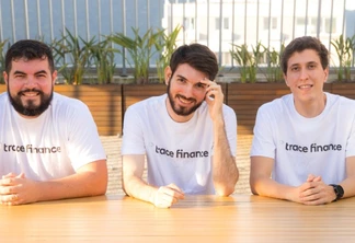 Da esq. para dir., Leone Parise (CTO), Bernardo Brites (CEO), Rafael Luz (COO), da Trace Finance (Foto: Divulgação/Trace Finance)