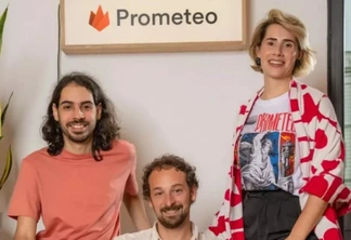 Eduardo Veiga, Rodrigo Tumaián e Ximena Aleman, cofundadores da Prometeo. Foto: Divulgação